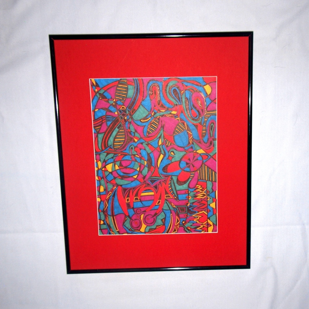 Annette Abstract Art Framed Signed One of a Kind
